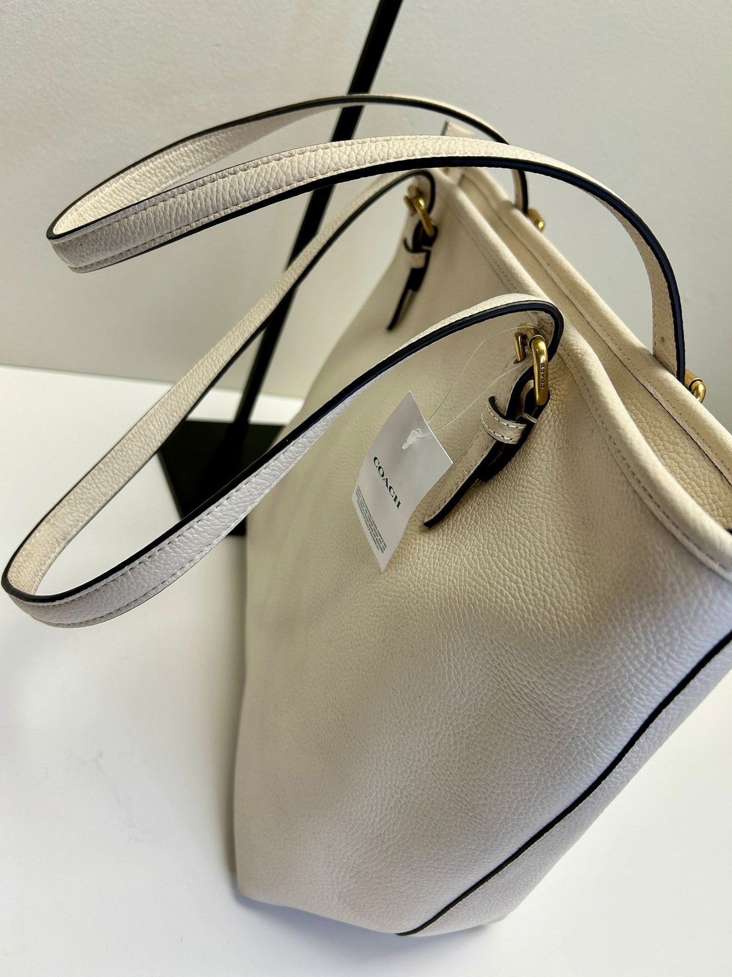 Coach Polished Pebble Leather Taylor Tote with C Dangle Charm