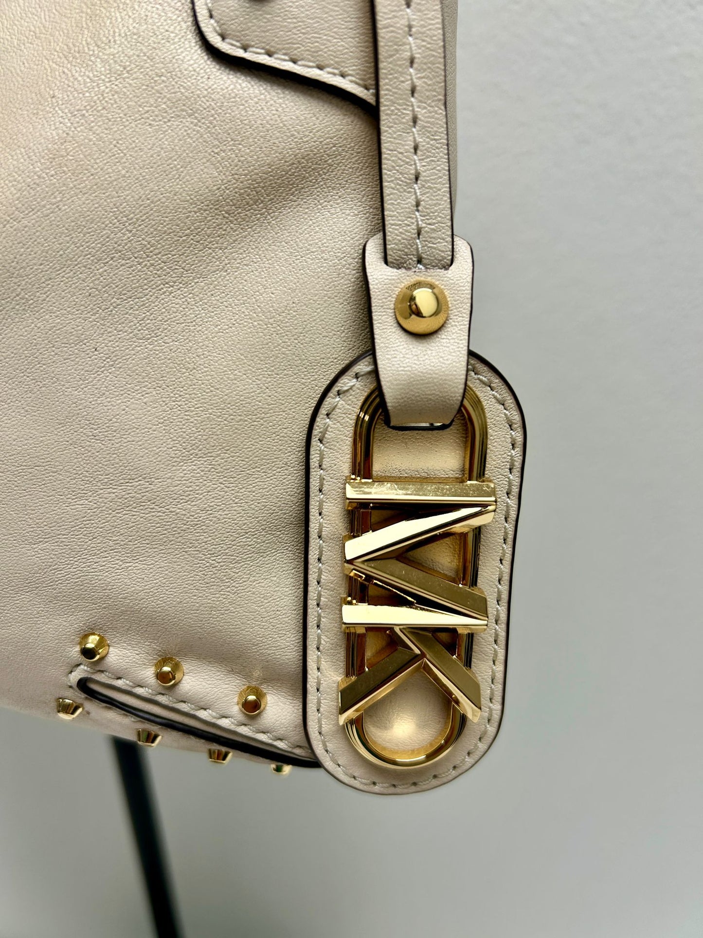 MK Astor Large Studded Leather Shoulder Bag