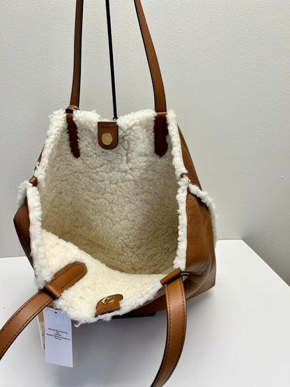 MK  Kors Eliza XL East/West Reversible Leather & Shearling Tote