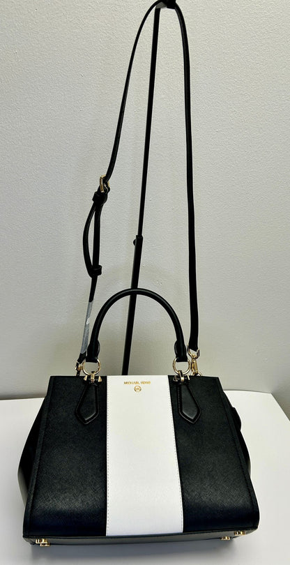 MK Marilyn Medium black and white Satchel