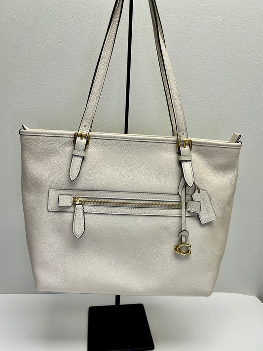 Coach Polished Pebble Leather Taylor Tote with C Dangle Charm