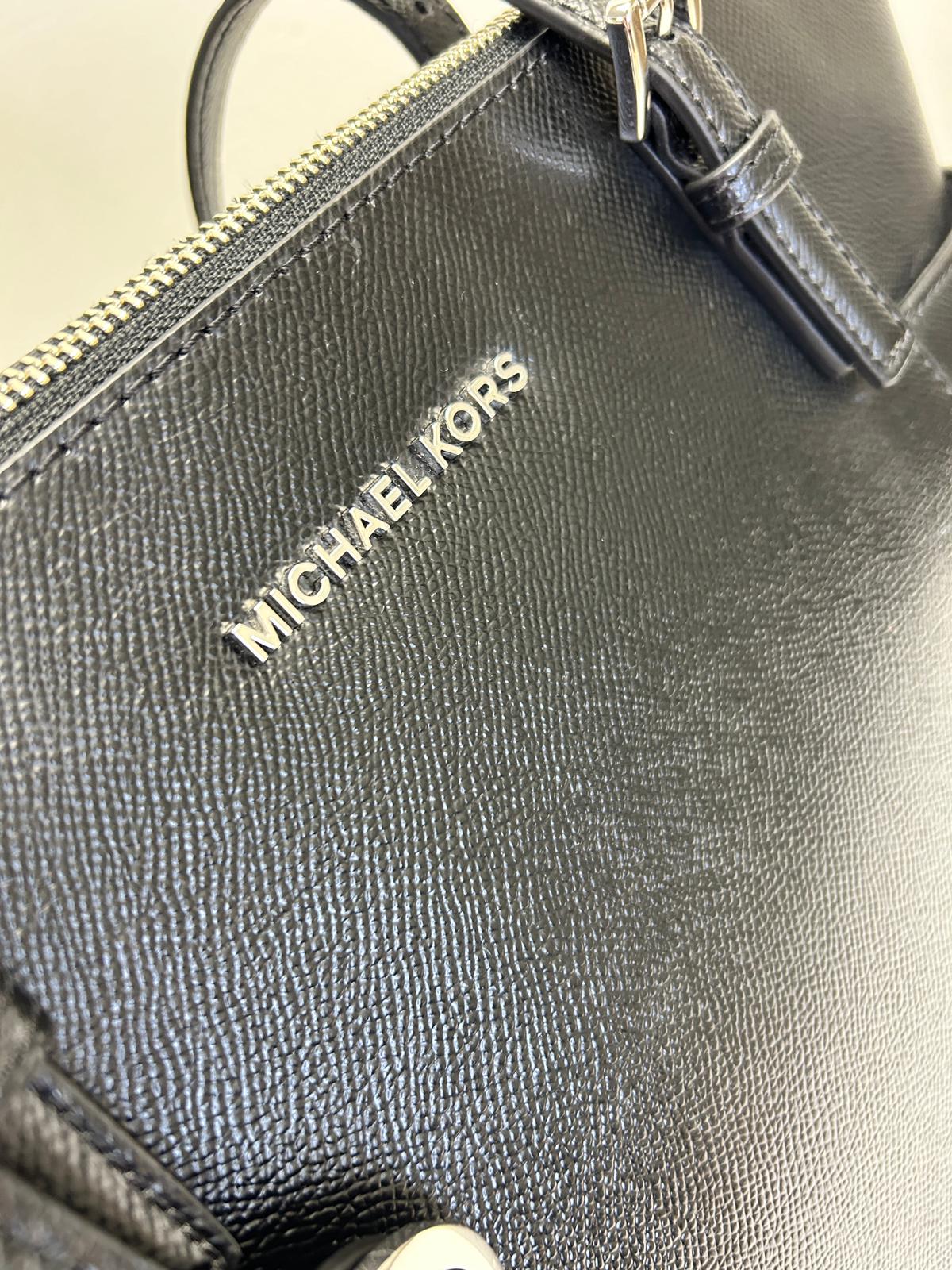 MK Charlotte Large Saffiano Leather Top-Zip Tote Bag