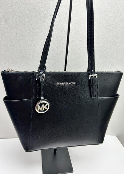 MK Charlotte Large Saffiano Leather Top-Zip Tote Bag